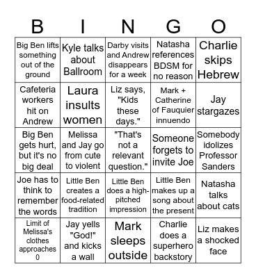 Crew bingo Card