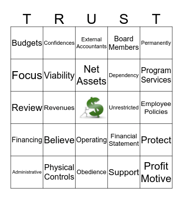 Leadership Fitness:  Financial Work-out Bingo Card