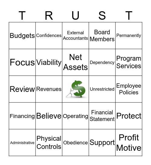 Leadership Fitness:  Financial Work-out Bingo Card
