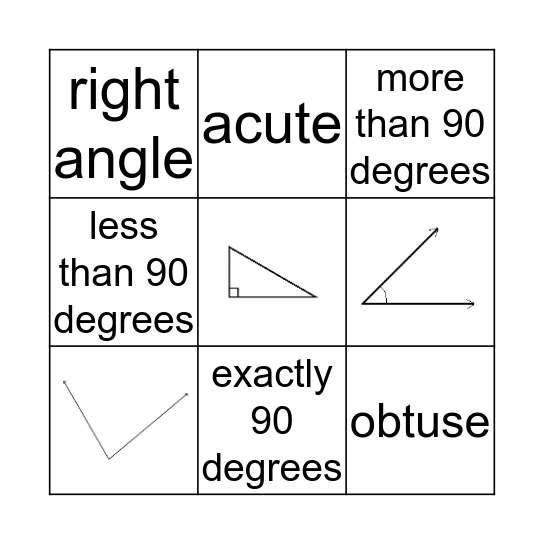 Angles Bingo Card