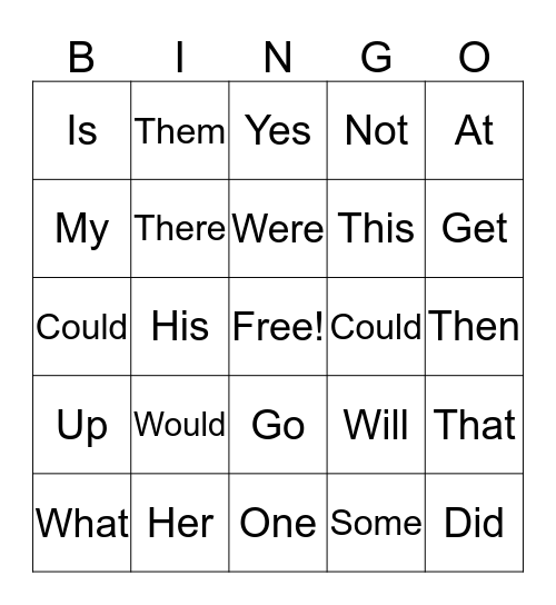 Sight words 2&3 Bingo Card