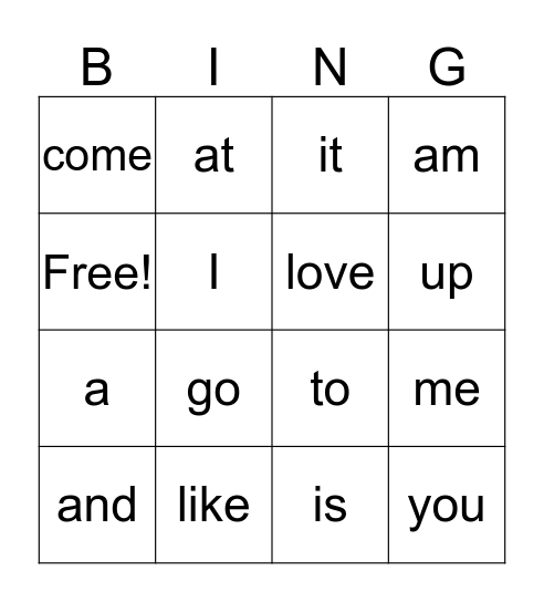 Fun Friday Bingo Card