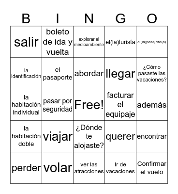 Unidad 1 Bingo Card