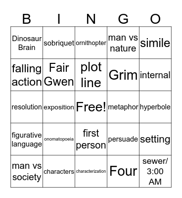 Freak the Mighty  Bingo Card