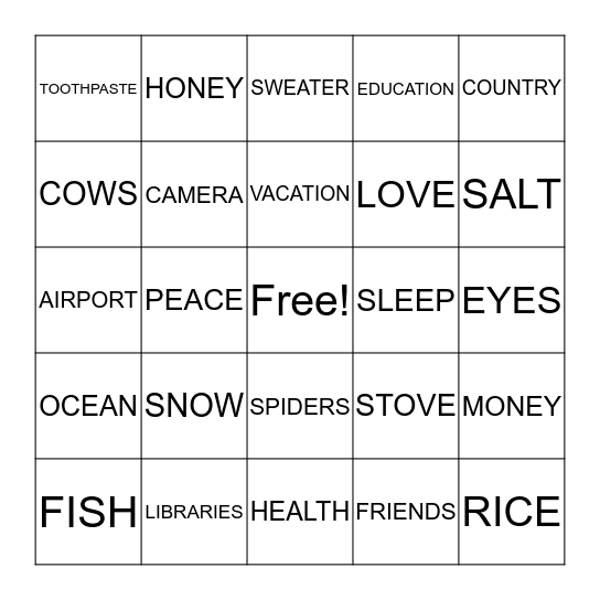 Bingo Card
