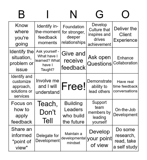 TBL Bingo Card