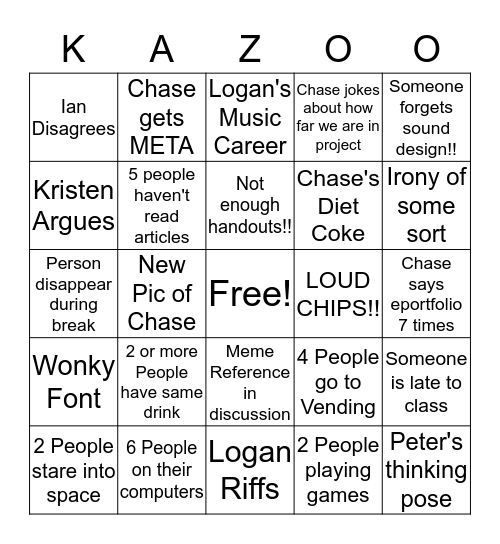 Capstone Bingo 2 Bingo Card