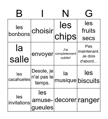 Fr. 2, Ch. 2, voc. 2 Bingo Card