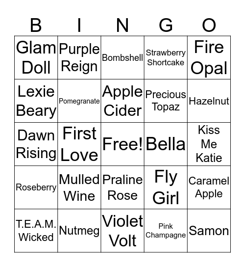 Rachel's LipSense BINGO! Bingo Card
