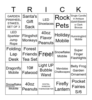 TRICK OR TREAT!! Bingo Card