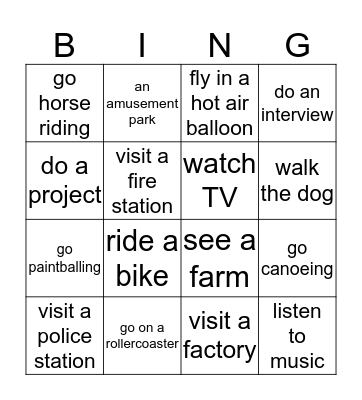 Vocabulary Review Bingo Card