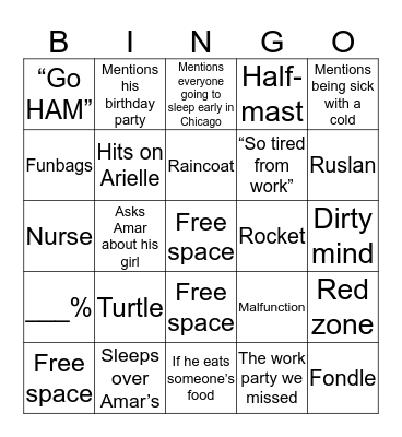 Turtle Squad Bingo Card