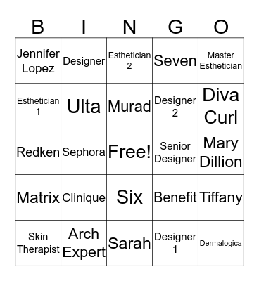 Ulta Beauty Bingo Card