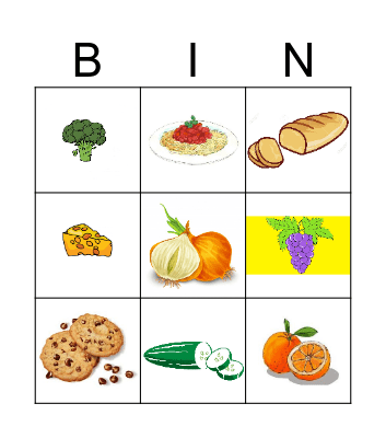 FOOD bingo Card