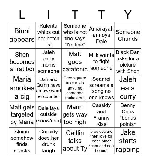 Drunk Bingo  Bingo Card