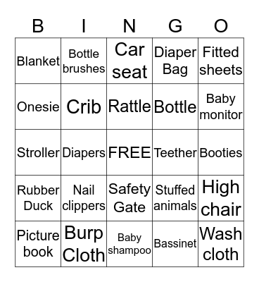 Meghan's Baby Shower! Bingo Card