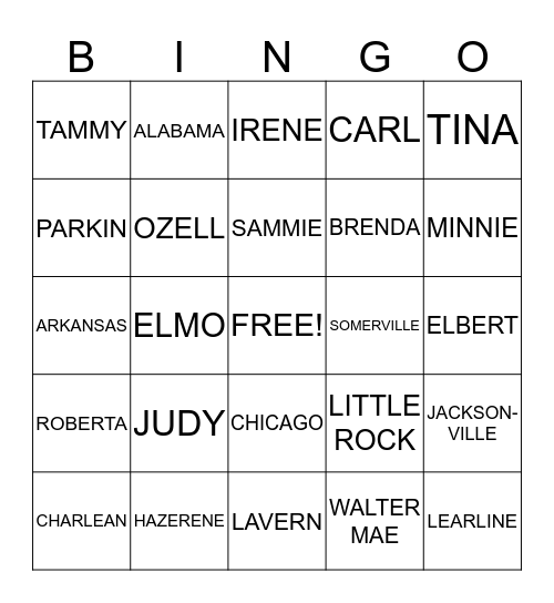 Keys & Patterson Family Reunion  Bingo Card