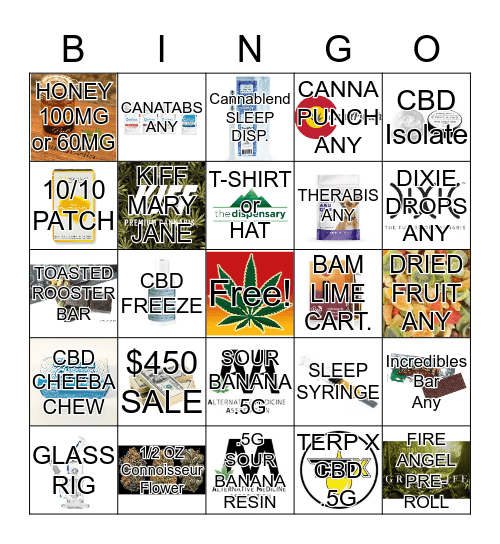 Budtender Bingo 10-30 Bingo Card