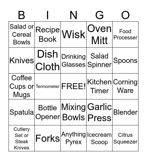 Leeann and Brian Bingo Card