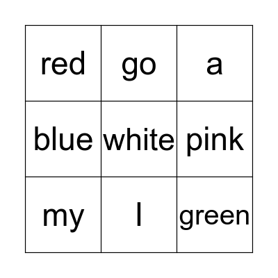 Quarter 1 Sight Words Bingo Card