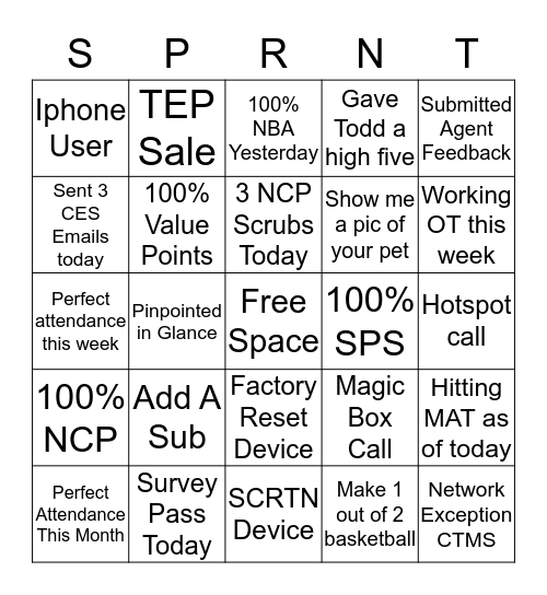 Godley Bingo Card