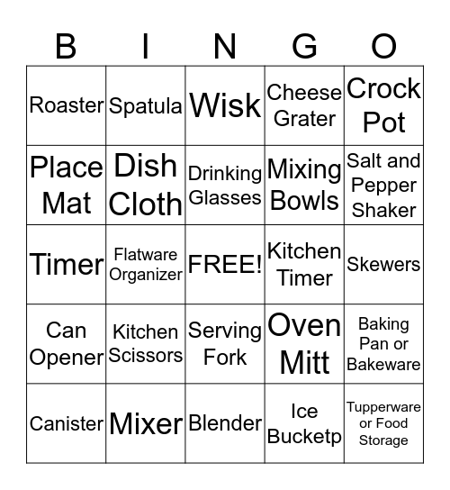 Leeann and Brian Bingo Card