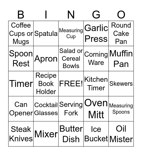 Leeann and Brian Bingo Card