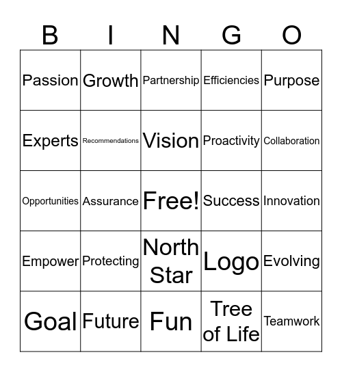 Protecting our Future Bingo Card