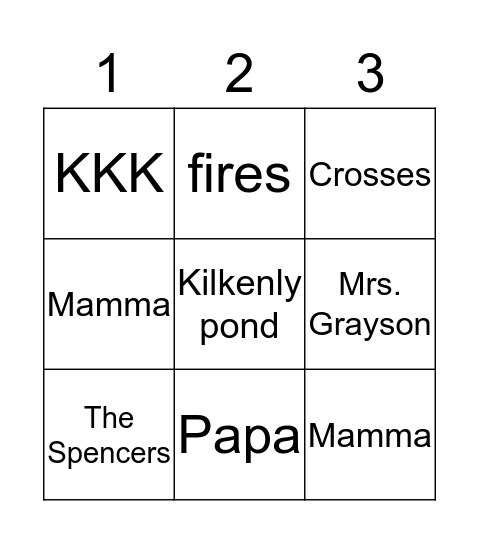 stella by starlight Bingo Card