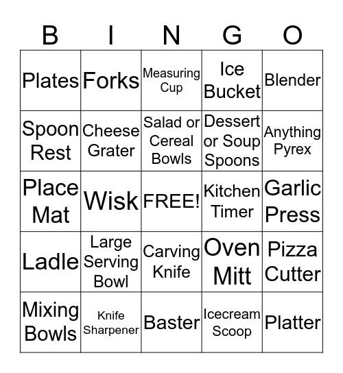 Leeann and Brian Bingo Card