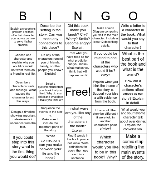 Q2-Homework Bingo- ELA Bingo Card