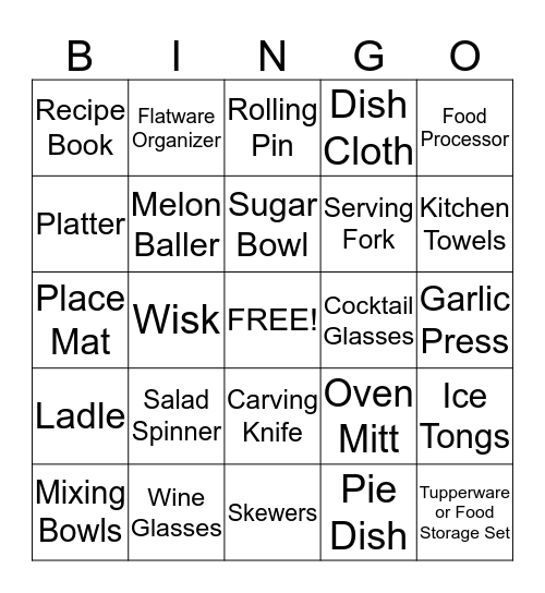 Leeann and Brian Bingo Card