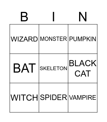 HALLOWEEN BINGO Card