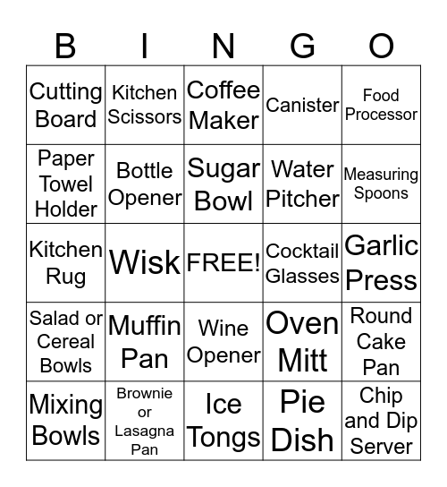 Leeann and Brian Bingo Card