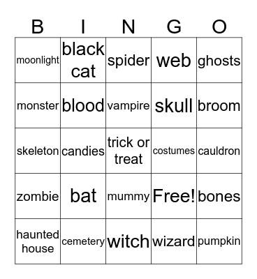 Halloween Bingo Card