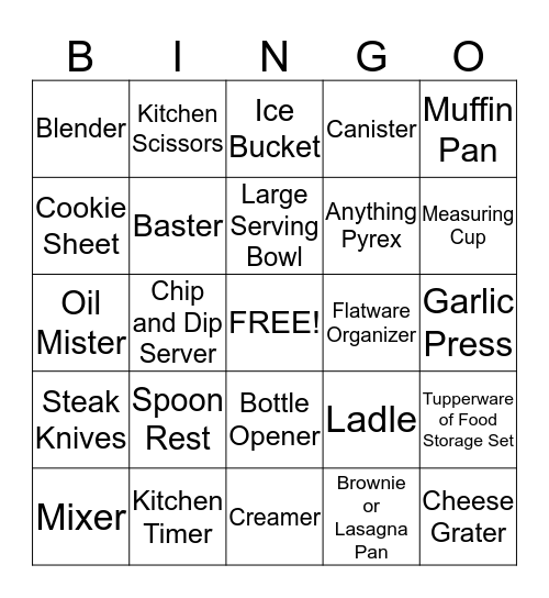 Leeann and Brian Bingo Card