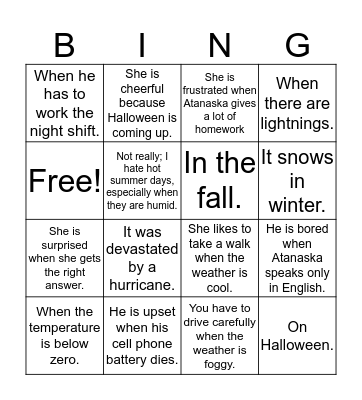 What is the Question? Bingo Card