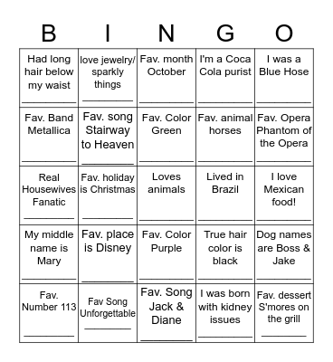 Get to Know Your Team! Bingo Card