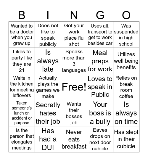 EA  Bingo Card