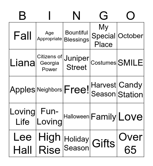 LUTHERAN TOWERS Bingo Card