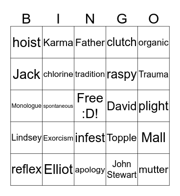 How to Survive Middle School Bingo Card