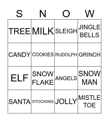 CHRISTMAS Bingo Card