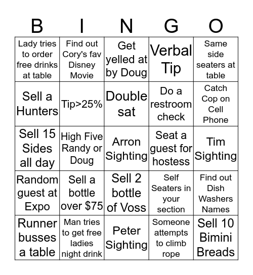 Boatyard Bingo (Bottle of Red) Bingo Card