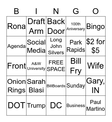 LAW Workshop Bingo 2017 Bingo Card