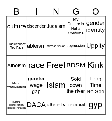 Diversity Bingo! Bingo Card