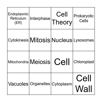 Vocabulary Bongo Bingo Card