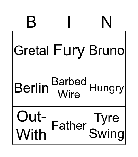 Boy in Striped  Bingo Card