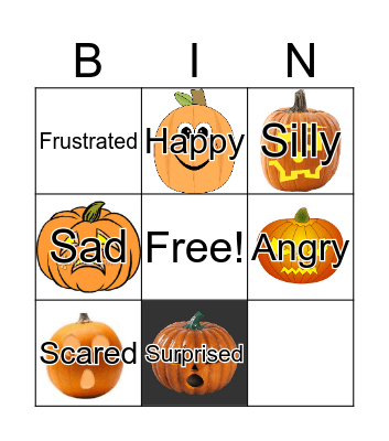 Pumpkin Feelings Bingo Card