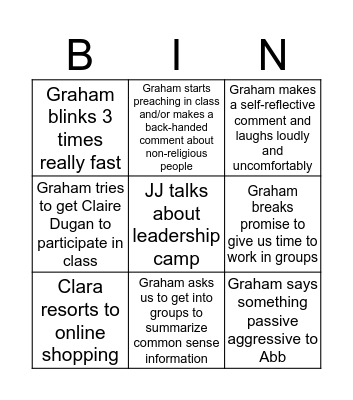 LEAD Bingo Card