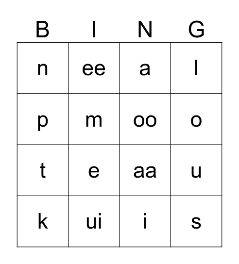 letterbingo tot ijs Bingo Card